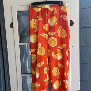 Vintage orange print high waisted pants
